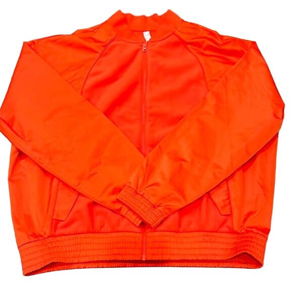 NWT ATHLETA Bright Red Zion Microfleece Full Zip Jacket Size Large - Picture 2 of 9